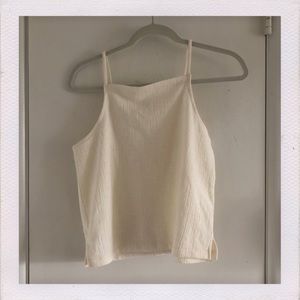 Texture & Thread Apron Tank Top | Bright Ivory NWT